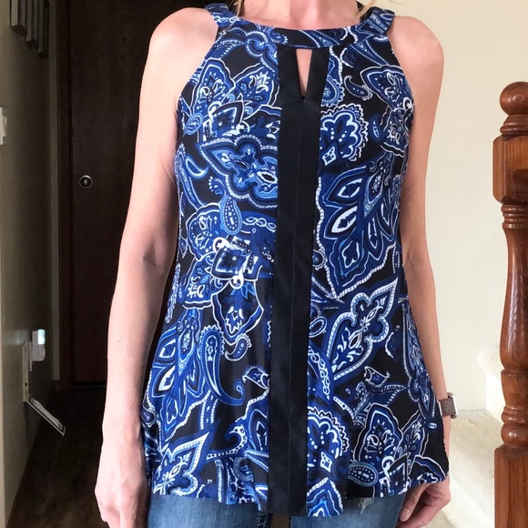 NWD sleeveless silky pretty blue tunic top - Picture 12 of 12